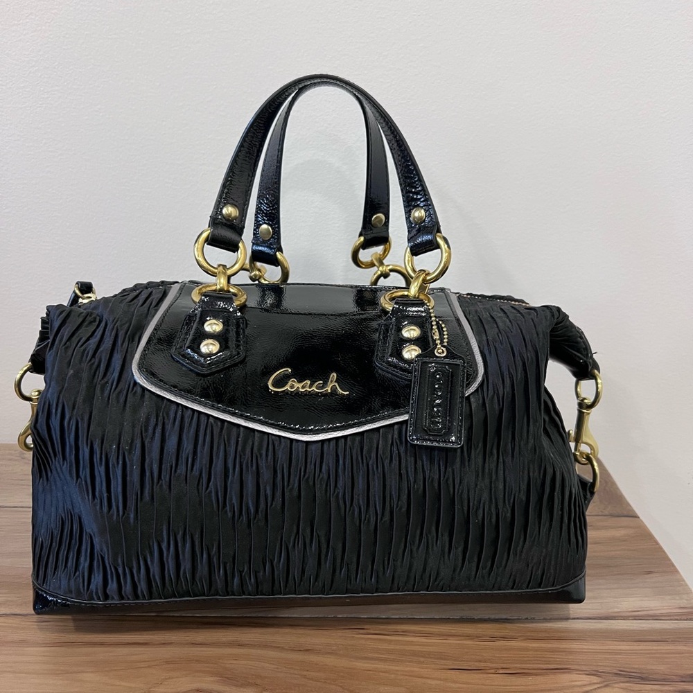 Vintage Coach Ashley Gathered Sateen Convertible Satchel Purse